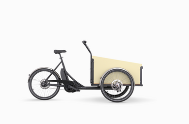 electric front load family trike with cream box