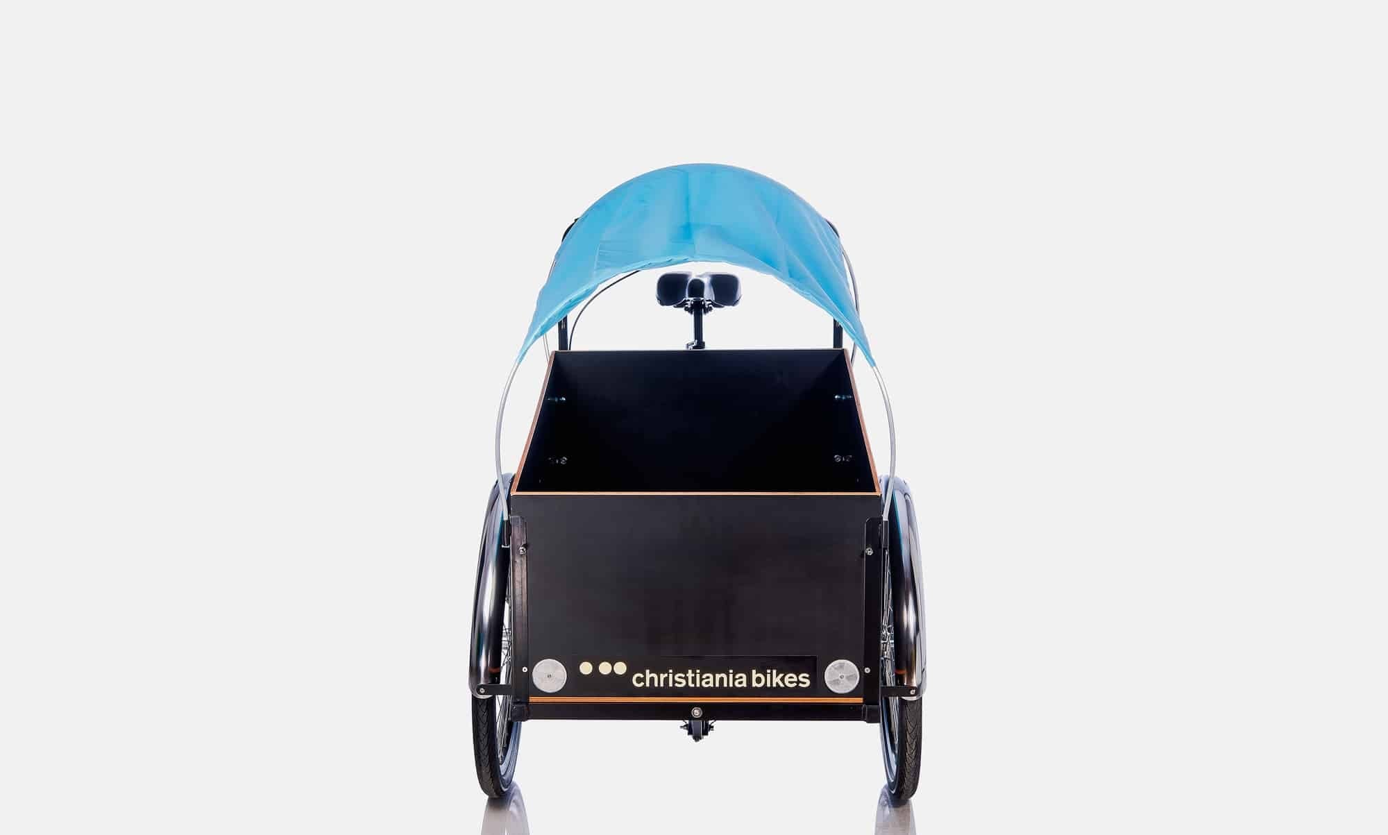 Cargo bike blue sunroof