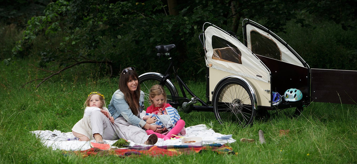 family cargo bike picnic
