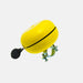 Bright yellow bicycle bell for the Classic Sloped midDrive Pro I5 by Christiania Bikes America, designed for easy installation and a fun sound.