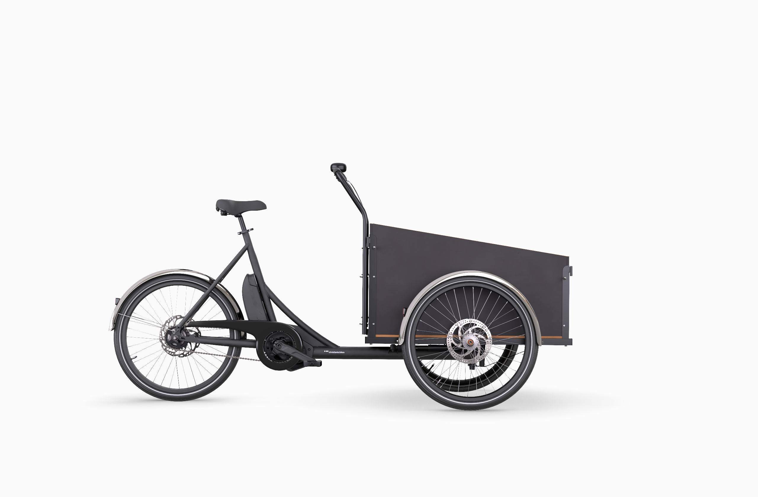 MidDrive Bike with sloped black cargo box