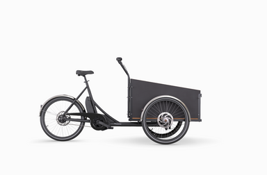 Front load electric cargo bike with black box
