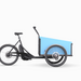 front load cargo bike with blue box