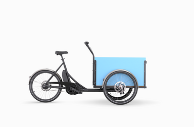 Classic Straight blue Cargo Bike with mid drive