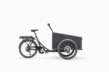 rearDrive Cargo bike with black sloped box