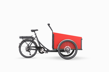 rearDrive bike with red cargo box