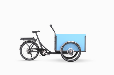 Classic Straight blue Cargo Bike with rear drive