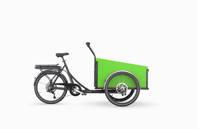 Rear Drive bike with green sloped cargo box