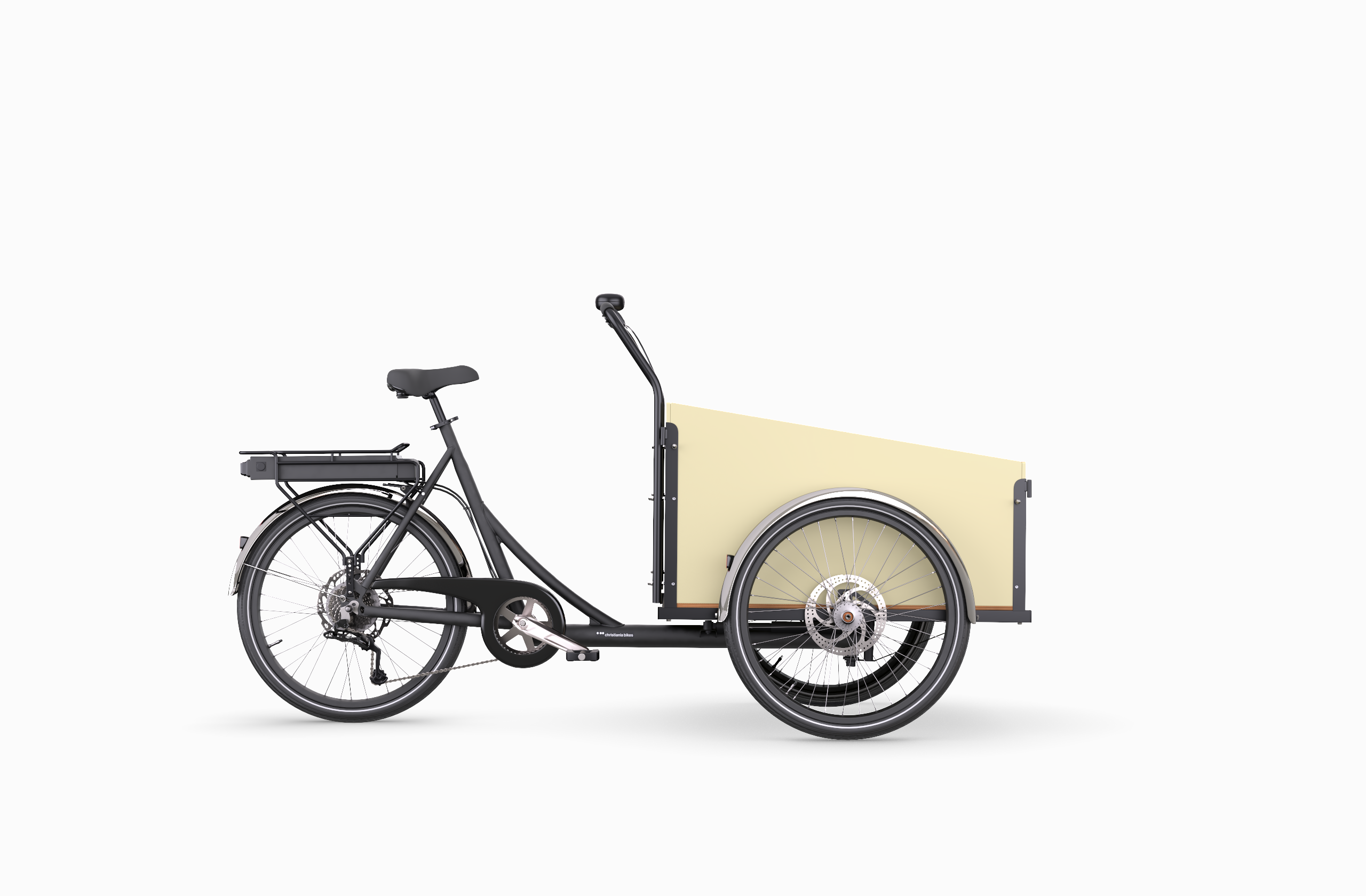 Rear Drive Cargo bike with Cream sloped box