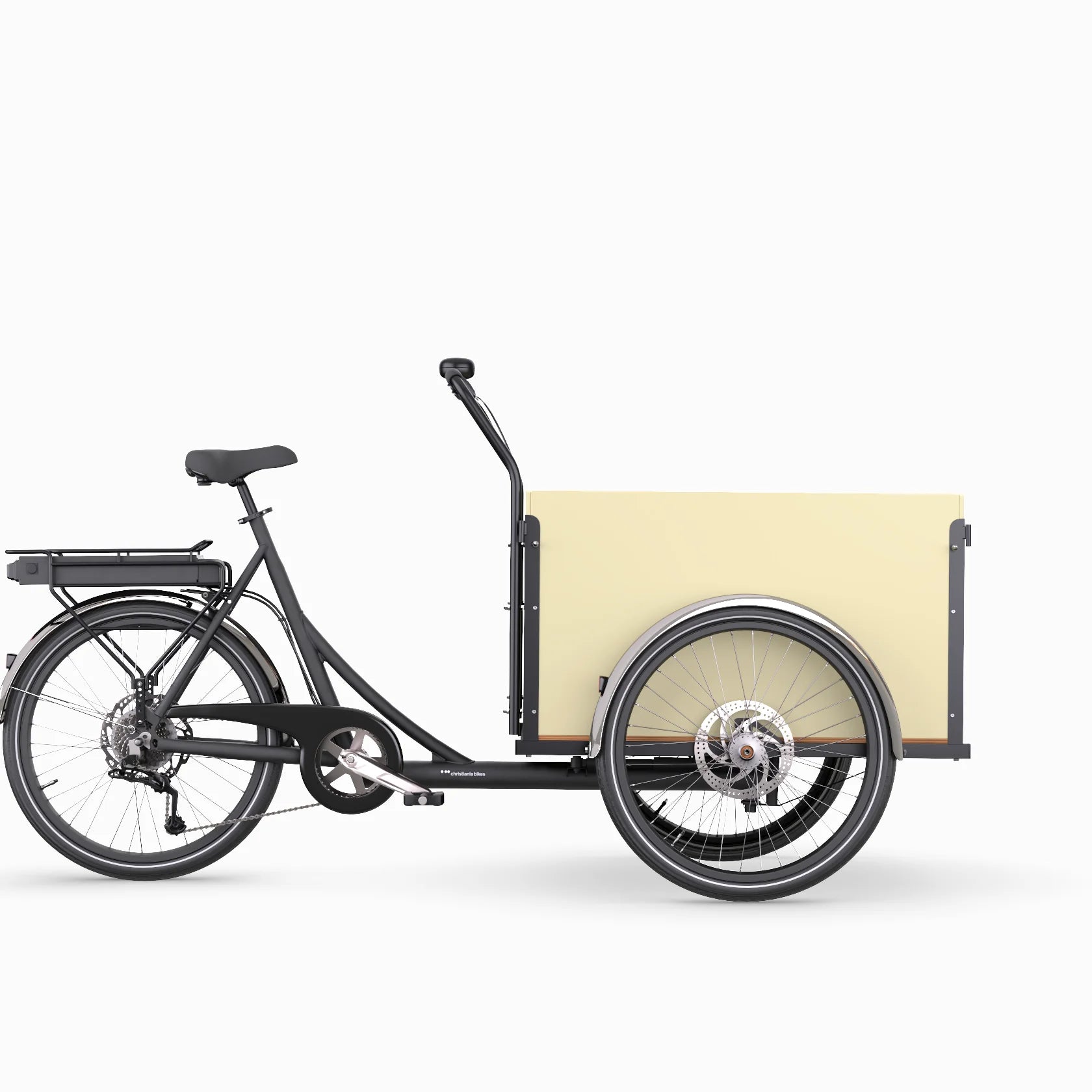 Classic Cream box Christiania Cargo Bike with rear drive